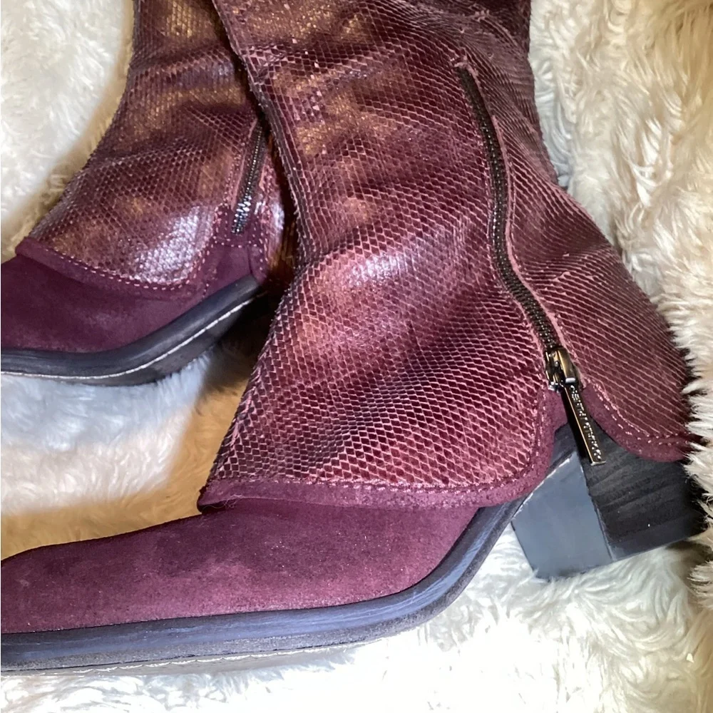 Donald J.Pliner Devi Burgundy Knee-High Boots size 8